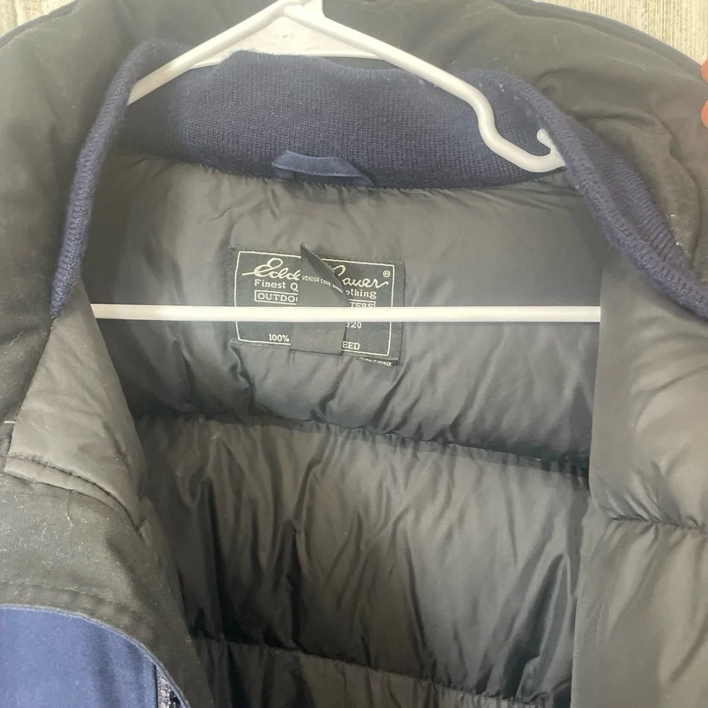 Eddie Bauer Vintage 100% Down Filled Coat Jacket‎ size XXL Navy Outdoor Winter
